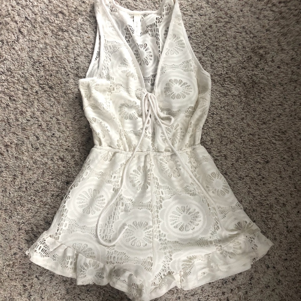 Off white crochet romper